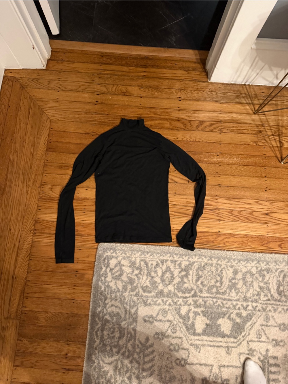 Brandy Melville Black Ribbed Crew Top
